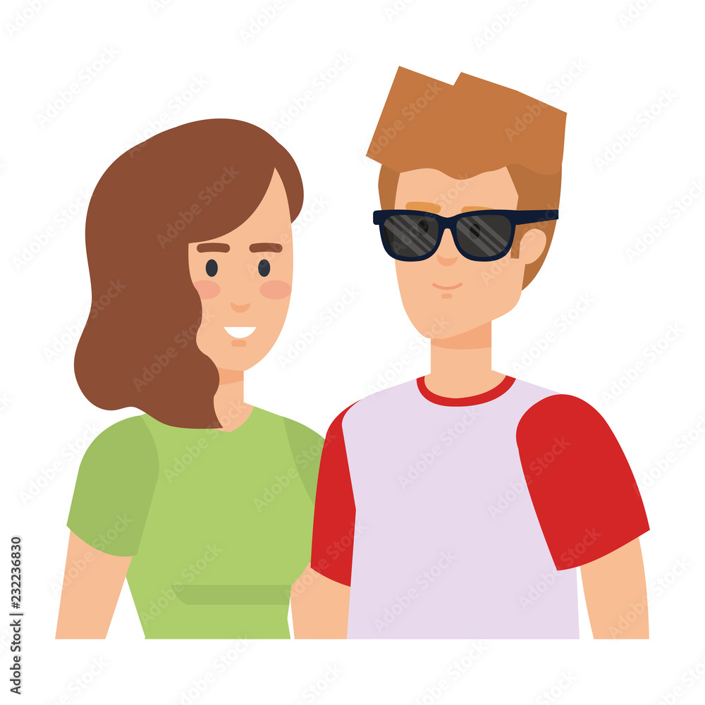 young couple avatars characters young couple avatars characters