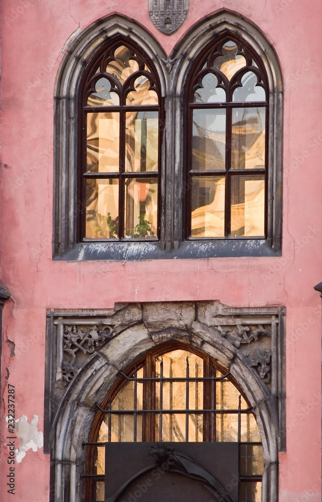 Window of an old house. Prague, Czech Republic