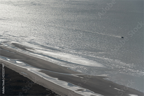 vue aérienne de la mer au Touquet dans le Pas-de-Calais en France