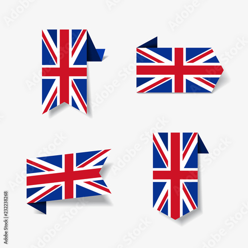 Croatian flag stickers and labels. Vector illustration.