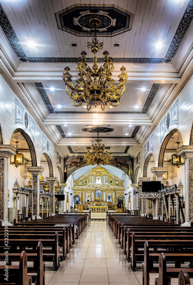 Interior view of the Church of Barasain, Philippines