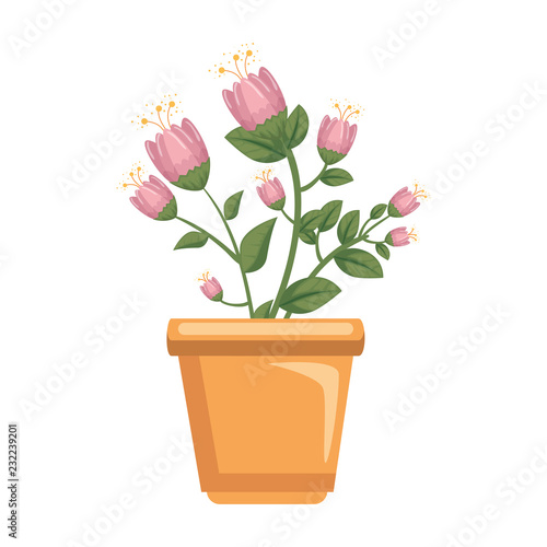 flowers houseplant in pot icon