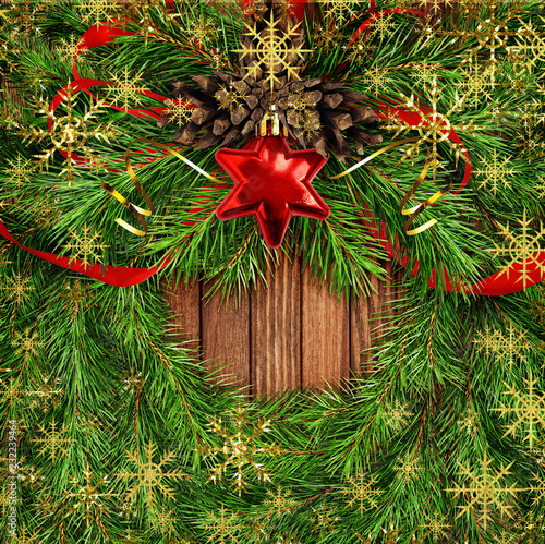 Christmas wreath with pine ...