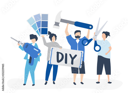 Character illustration of DIY home improvement concept