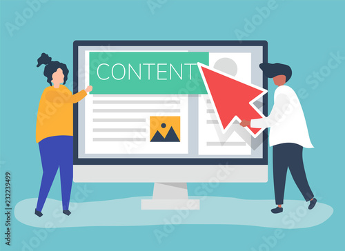 People with digital content creation concept