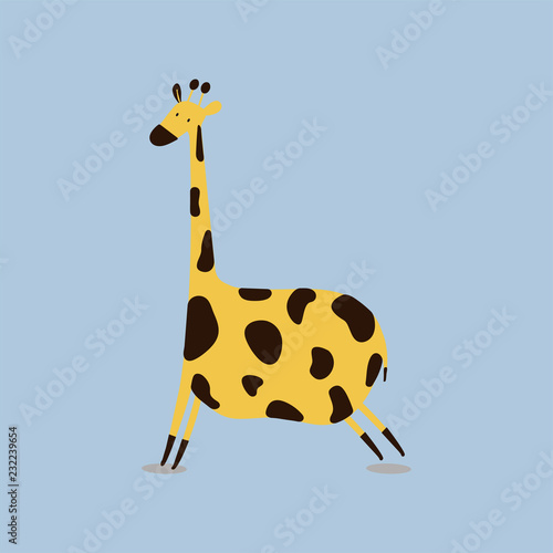 Cute wild giraffe cartoon illustration