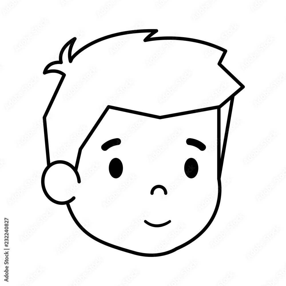 cute little boy head character cute little boy head character