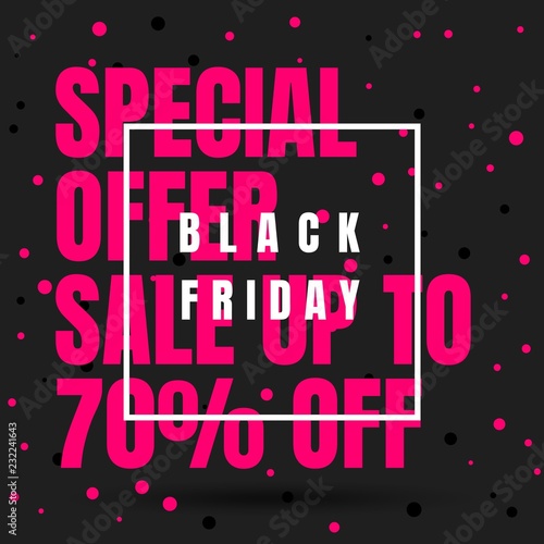 Black Friday sale inscription design template. Black Friday banner. Vector illustration eps 10.