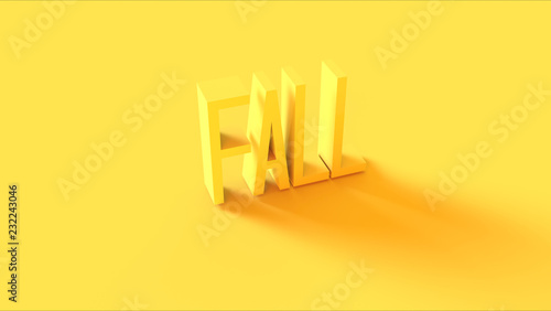 Bright Yellow Fall Sign 3d illustration 3d render