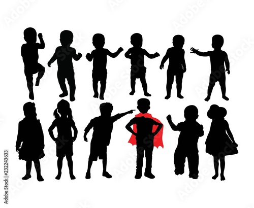 Baby and Kid Silhouettes  art vector design