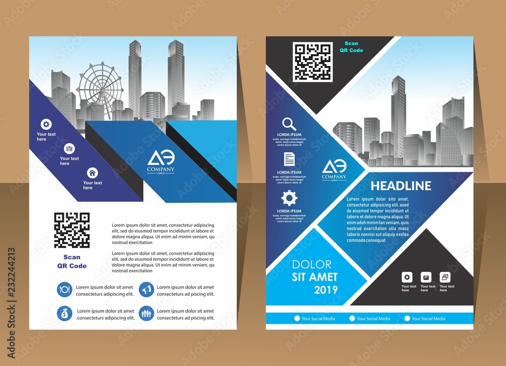 cover template a4 size. Business brochure design. Annual report cover. Vector illustration.
