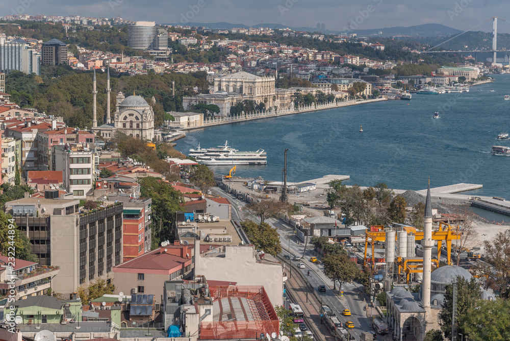 Bosphorus, Findikli and Beşiktas View from Cihangir