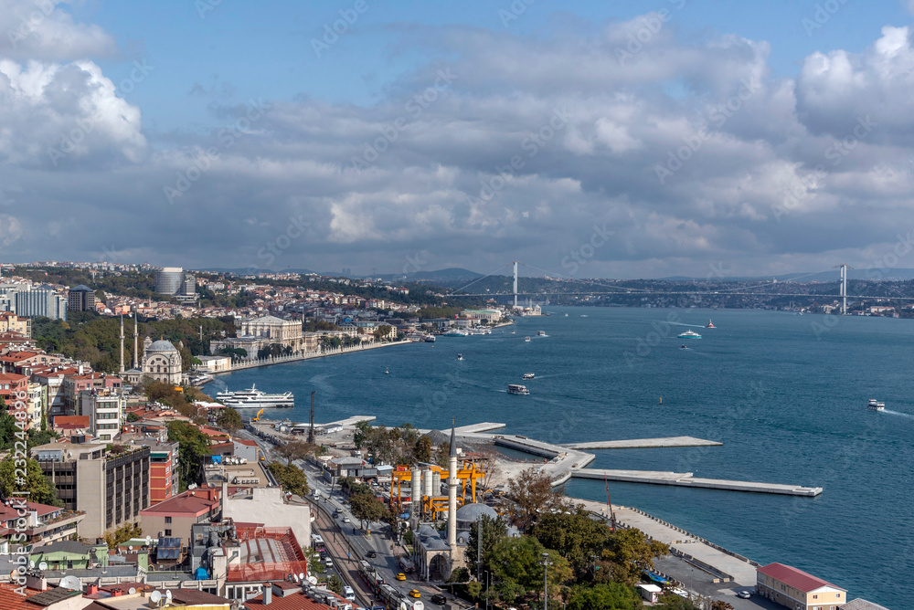 Bosphorus, Findikli and Beşiktas View from Cihangir