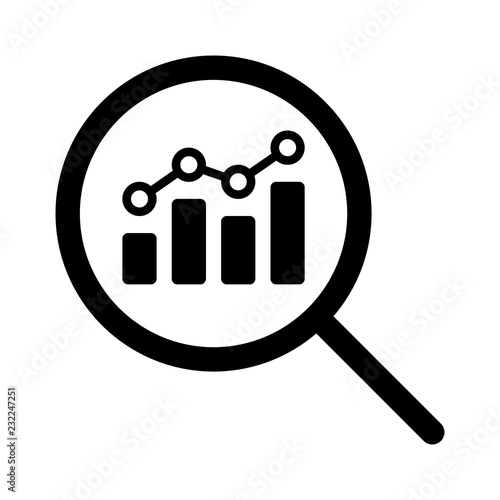 View financial analytics or metrics research line art vector icon for finance apps and websites photo