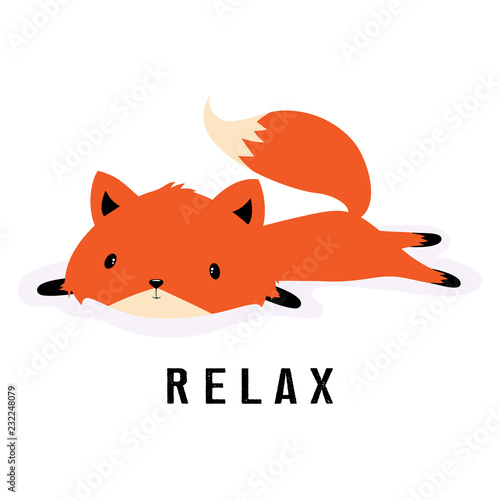 cartoon fox resting