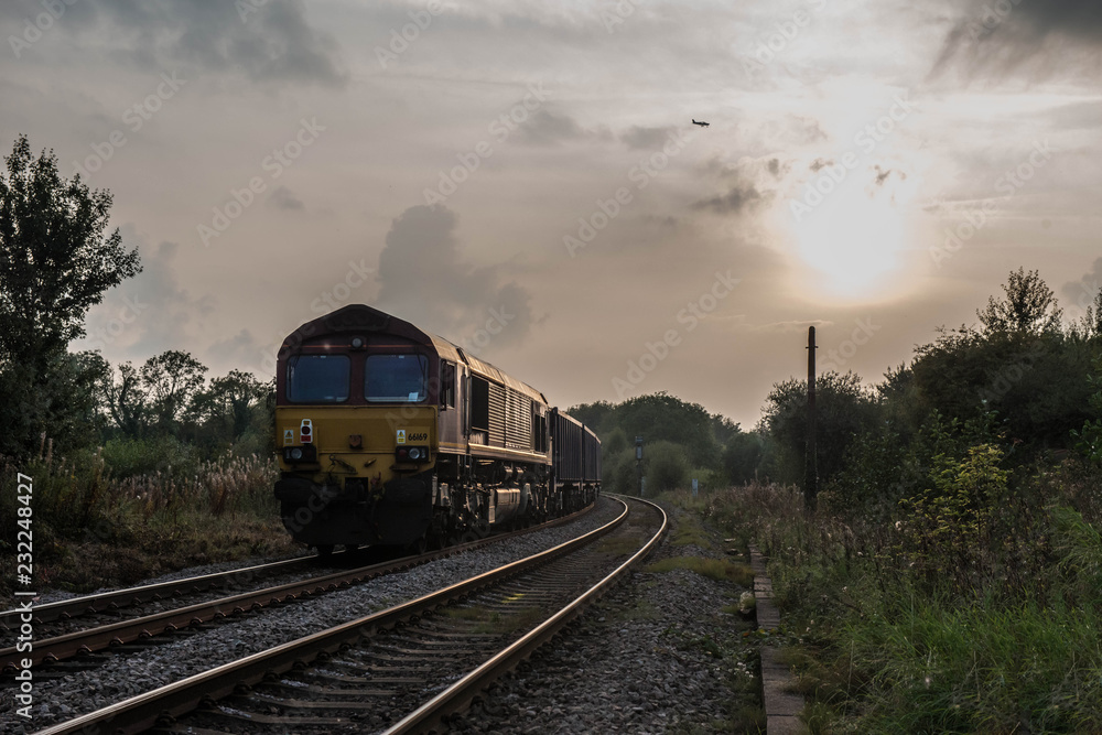 Freight Train In The Countryside Freight Train In The Countryside