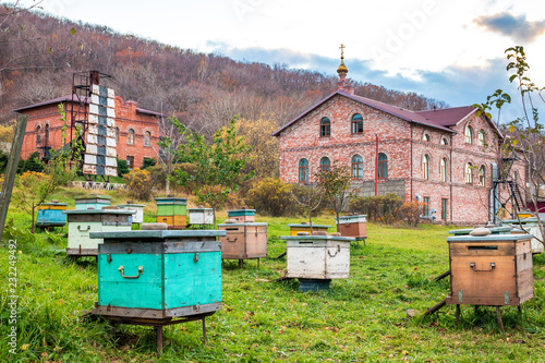 Apiary with beehives of the St. Seraphim Monastery © Aleksei