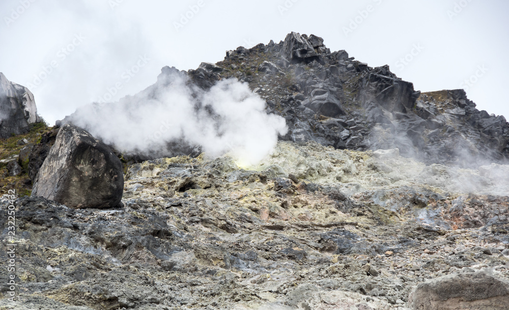 The crater of volcano Sibayak