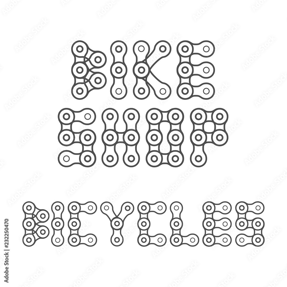 Bikes Shop Emblem, Lettering. Design Element for Bike Shop or Advertising Banner Bikes Shop Emblem, Lettering. Design Element for Bike Shop or Advertising Banner