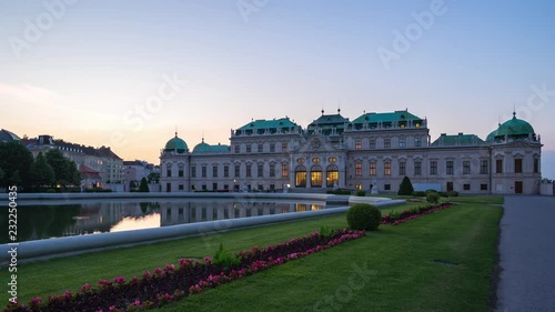 Vienna city timelapse Belvedere Palace in Vienna, Austria time lapse