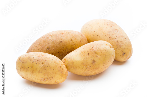 New potato isolated on the white background.