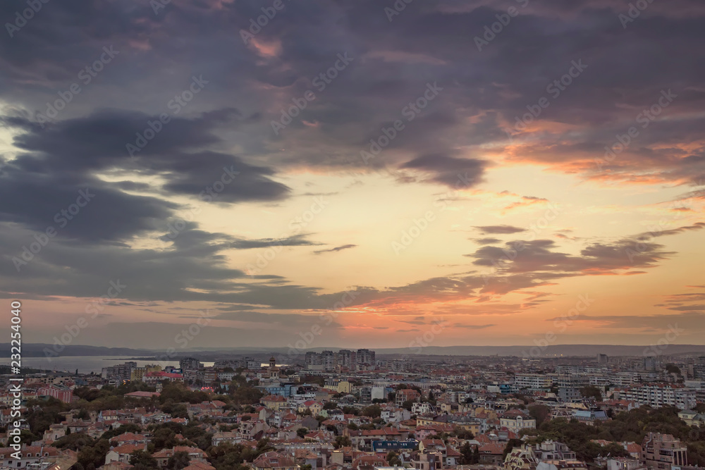 Beautiful clouds over the city. Varna, Bulgaria