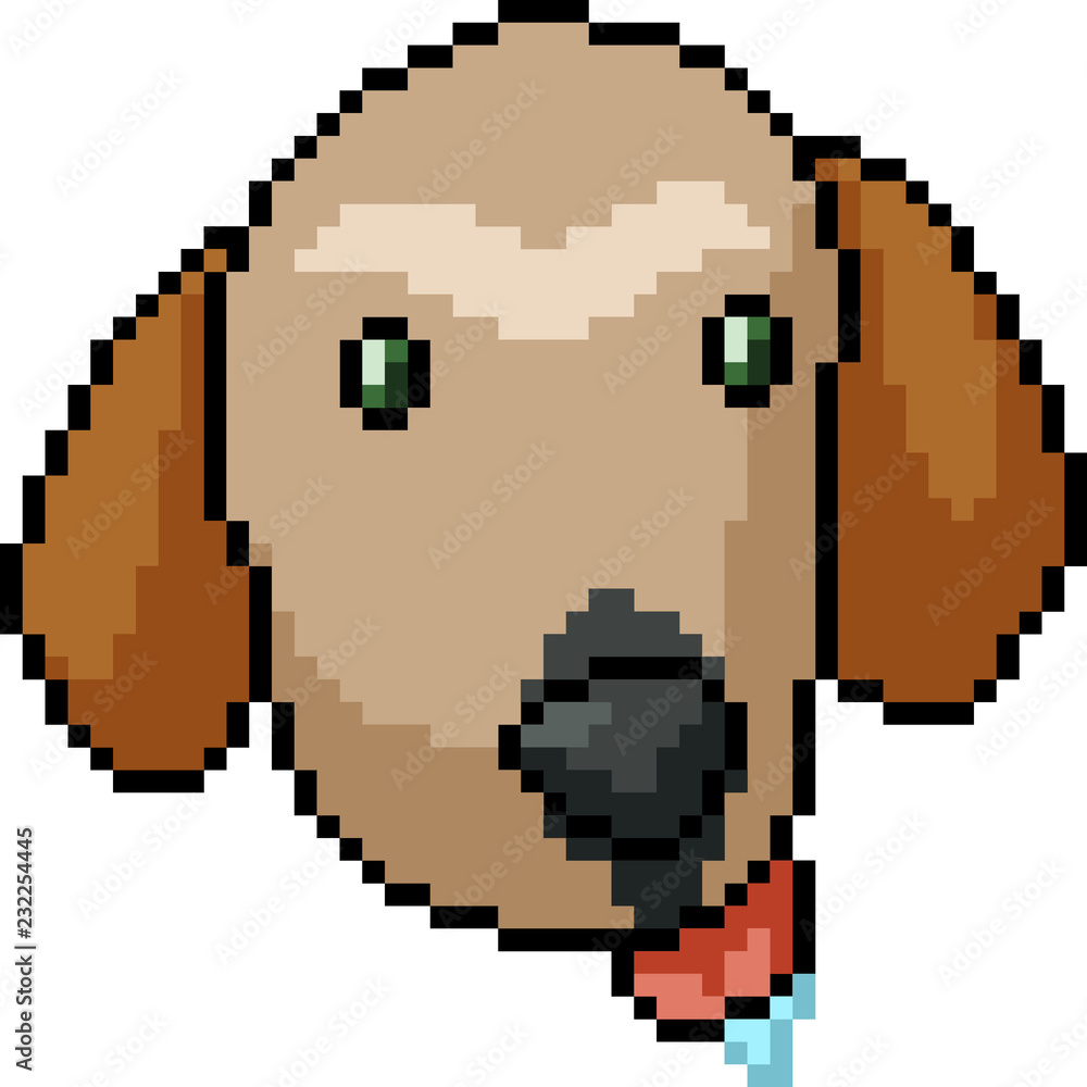 vector pixel art dog silly vector pixel art dog silly