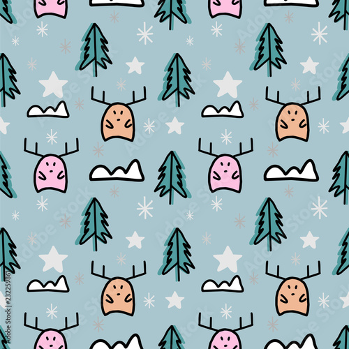 Childish drawing christmas ...