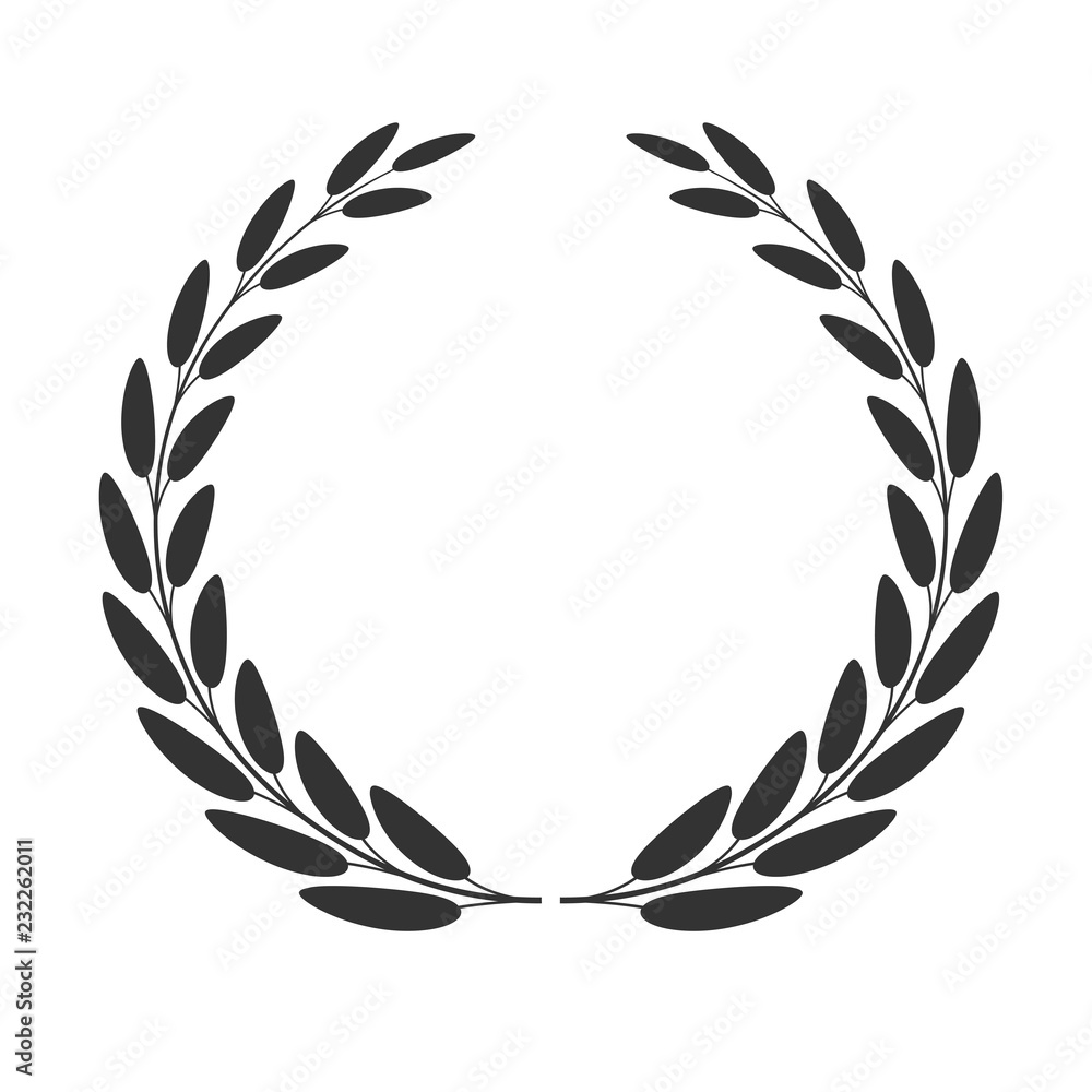 Laurel wreath isolated on white background. Vector illustration. Stock ...