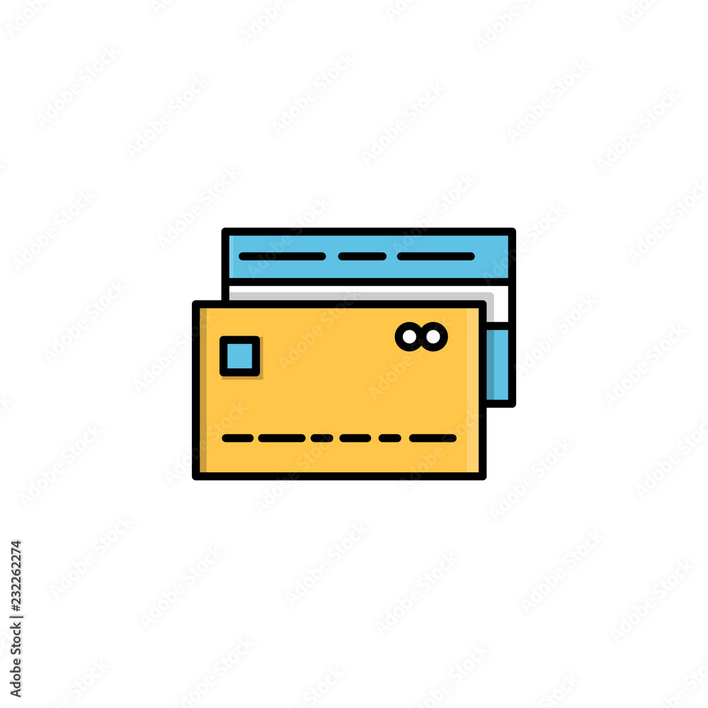 Fototapeta premium Credit card filled line icon
