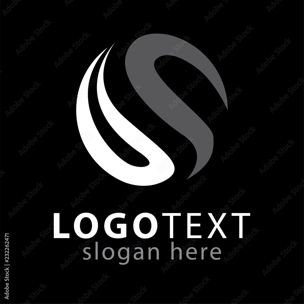 Fototapeta premium U A Initial Letter circle logo icon vector template