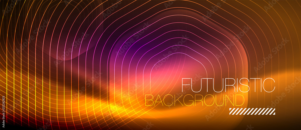 Neon glowing lines, magic energy space light concept, abstract background wallpaper design Neon glowing lines, magic energy space light concept, abstract background wallpaper design