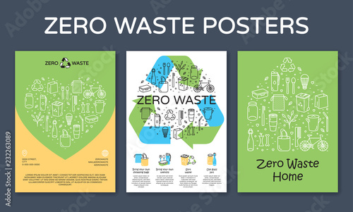Vector Zero Waste Icon Poster Templates