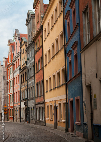 street in the old town of Wroclaw, Poland