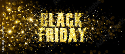 Black Friday Gold Glitter Background. Vector illustration