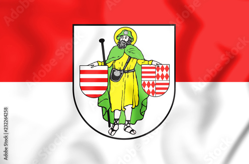 3D Flag of Hettstedt (Saxony-Anhalt), Germany. photo