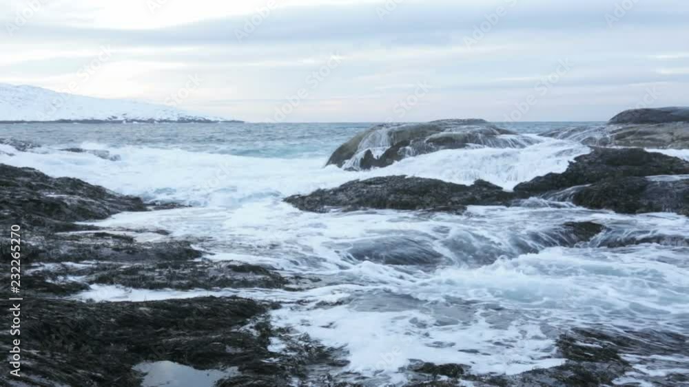 The shore of the Arctic ocean, the Barents sea The shore of the Arctic ocean, the Barents sea