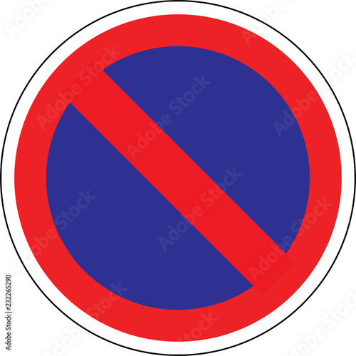 Road sign in France: forbidden parking and stop Free Download Road sign in France: forbidden parking and stop - GFXLoad