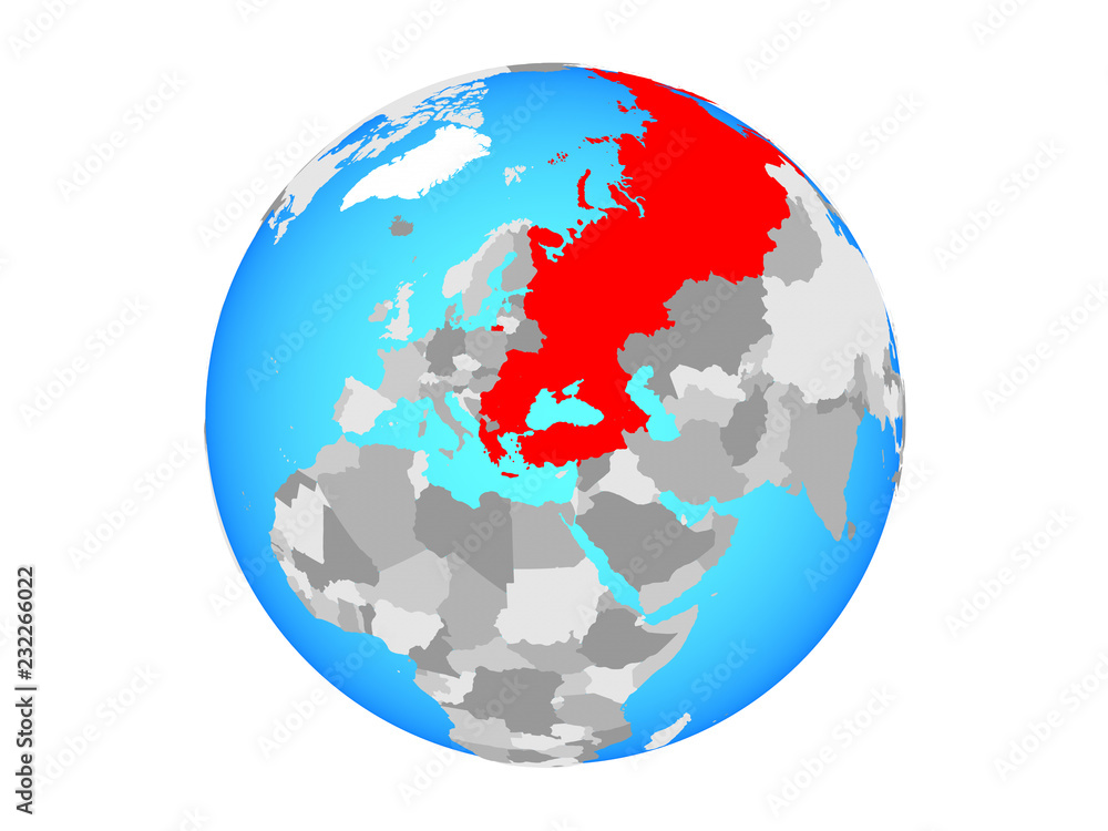 BSEC countries on blue political globe. 3D illustration isolated on white background. BSEC countries on blue political globe. 3D illustration isolated on white background.