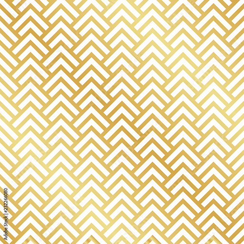 Seamless gold Art Deco herringbone pattern. Abstract geometric vector pattern background.