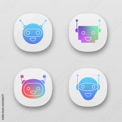 Chatbots app icons set