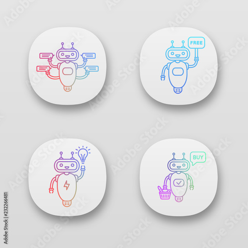 Chatbots app icons set