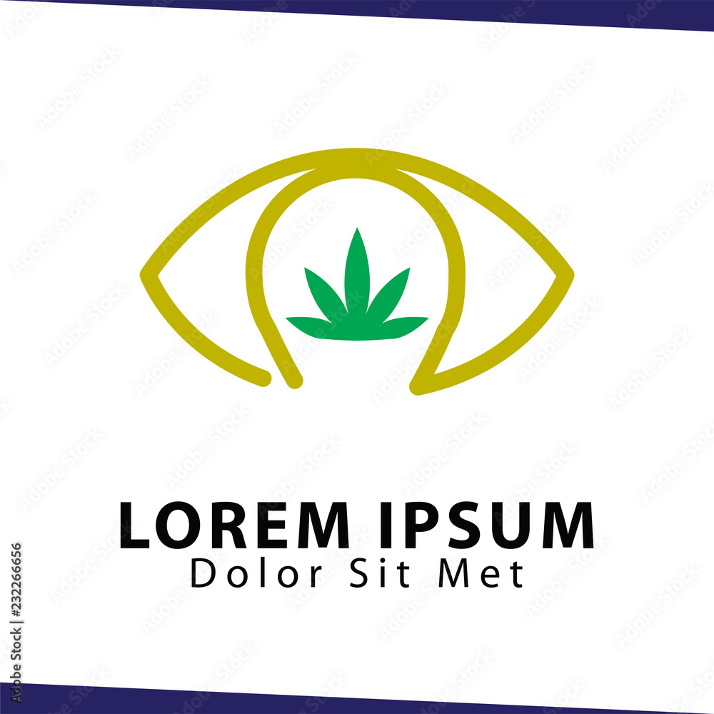 Fototapeta premium eye hemp green logo icon vector template