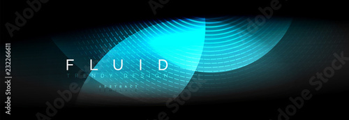 Vector blurred neon glowing circles with flowing and liquid light concept, energy magic fantastic abstract background