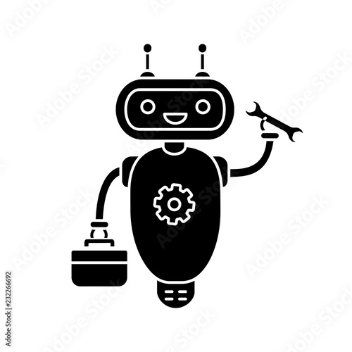 Repair chatbot glyph icon