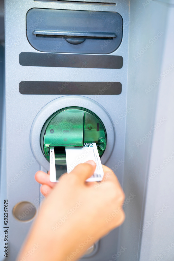 Naklejka premium bank and withdraw money