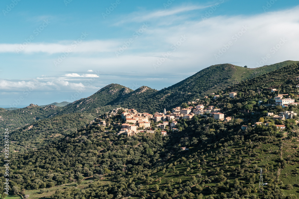 Obraz premium Village of Belgodere in Balagne region of Corsica