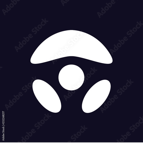 steering wheel logo icon vector template