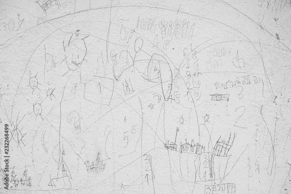 Children writing on the wall street texture Children writing on the wall street texture