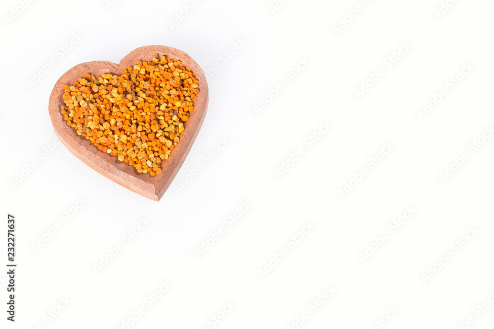 Granulated pollen and honey - Top view Granulated pollen and honey - Top view